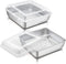 8 Inch Square Cake Pan with Lid, P&P CHEF Stainless Steel Baking Pans and Lids, For Lasagna Brownie Cake, Heavy Duty & Food Grade, Durable Pans & Plastic Covers, Oven & Dishwasher Safe (2 Pans+2 Lids)