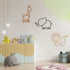 Nursery Decor 3 Pieces Wooden Animal Theme Wall Decor Nursery Jungle Wall Art Geometric Safari Wall Decor Jungle Decor with Glue Points for Themed Room (Lion, Elephant, Giraffe Style)