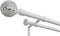 Exclusive Home Curtains ER1024-03 66120 Mosaic Double Curtain Rod and Finial Set, Adjustable 66"-120", Matte White