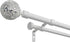 Exclusive Home Curtains ER1024-03 66120 Mosaic Double Curtain Rod and Finial Set, Adjustable 66"-120", Matte White