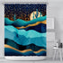 Moon Starry Shower Curtain Tropical Plant Abstract