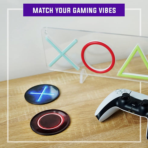 Jumant Gaming Coasters Set of 6 - Playstation Coasters - Gaming Room Decor - Video Game Room Decor - Gaming Stuff for Room - Playstation Decor - Gaming Decor - Cool Coasters - Gamer Coasters Gifts
