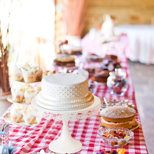 TRSPCWR White Cake Stand 10in , Metal Dessert Display Stands Cupcake Holder, Decor for Wedding, Birthday, Party, Round