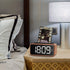Radio Alarm Clock, Large LED Display Wood Digital FM Alarm Clock, Adjustable Brightness Dimmer and Snooze, Simple LED Clock with Dual Alarm, 12/24 Hour, Powered by AC Adapter (White LED)