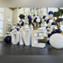 Luropa Silver Blue Balloon Arch Garland Kit, 120 pcs Navy Blue?White and Silver Confetti Latex Balloons with 16ft Tape Strip And Air Pump for Party Wedding Birthday Graduation Anniversary DIY Decoration.