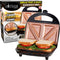 GOTHAM STEEL Sandwich Maker, Toaster and Electric Panini Grill with Ultra Nonstick Copper Surface - Makes 2 Sandwiches in Minutes with Virtually No Clean Up, with Easy Cut Edges and Indicator Lights