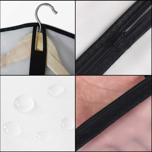 homeminda Suit Garment Bags 8packs 40in Clear Hanging Lightweight Breathable Dust Cover with Balls and Study Full Zipper for Storage Clothes and Travel