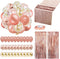 Rose Gold Balloons Party Decorations Supplies Set 35 Pack Include 30 Balloons, 2 Foil Fringe Curtains, 1 Rose Gold Sequin Table Runner, 2 Foil Ribbon for Birthday Party, Wedding,Xmas New Year Festival