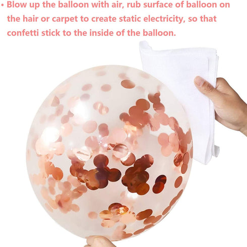 Rose Gold Balloons Party Decorations Supplies Set 35 Pack Include 30 Balloons, 2 Foil Fringe Curtains, 1 Rose Gold Sequin Table Runner, 2 Foil Ribbon for Birthday Party, Wedding,Xmas New Year Festival