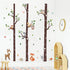 decalmile Large Birch Tree and Forest Animal Wall Decals Owl Squirrel Deer Wall Stickers Baby Nursery Kids Bedroom Living Room Wall Decor (H: 69 Inches)