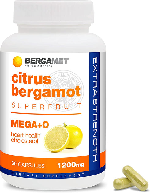 Citrus Bergamot - 1200mg, 80% Polyphenols - Citrus Bergamot Supplement for Healthy Cholesterol - Supports Heart & Cardiovascular Health - Cholesterol Supplements - Bergamot Capsules - USA - 60 Caps
