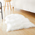 Carvapet Faux Sheepskin Fur Rug Luxury Soft Chair Cover Couch Seat Cushioned Fake Fur Pad Plush Area Rugs Bedside Throw Rug for Bedroom and Living Room, 2ft x 3ft, White