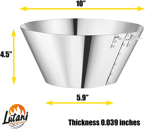 LUTANI 10 inch BBQ Kettle Grills 22 26.75 WSM - Stainless Steel Barbecue Kettle Grill Accessories - Medium Barbecue Charcoal Kettle Accessory (10" Handle)