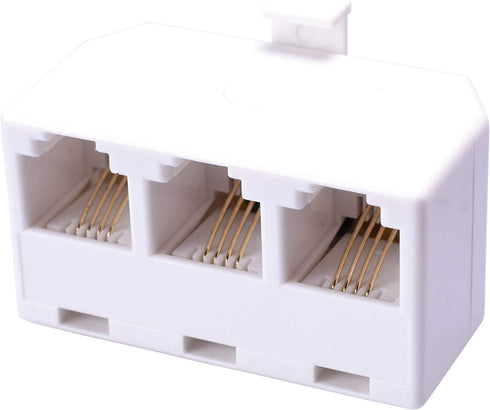 AmerTac - Zenith TS1001SPJ3W 4 Conductor Triplex Jack, White Landline Telephone Accessory