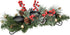 DearHouse Christmas Candle Holder Centerpiece, Pine Cones and Red Gold Berry Table Centerpiece with 3 Candle Holders Table Accent Centerpiece for Festival Home Decoration22 x10 x5(L x W x H)