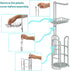 Upgrade Toilet Paper Holder Stand, Silver Gray Freestanding Toilet Paper Roll Holders with Shelf, Bathroom Tissue Storage Rack