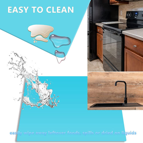 ANFU Stove Cover, Stove Covers for GAS Burners, Stove Top Cover Protector for Glass Electric Stove Washer Dryer, Waterproof Heat Resistant Silicone Baking Mat (27.6*19.7*0.04inch, Blue)