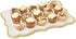10 White Rectangle Trays with Gold Rim Border for Elegant Dessert Table Serving Parties 9" X 13" Heavy Duty Disposable Paper Cardboard for Platters, Cupcake Display, Birthday Party, Weddings Food Safe
