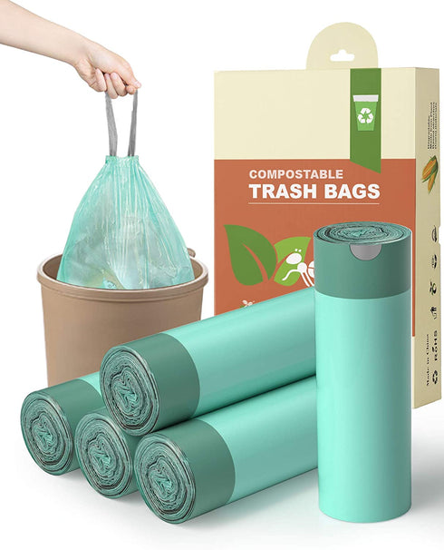 1.2 Gallon Small Trash Bags Drawstring Trash Bags, 250 Counts Compostable Car Trash Bags, Fit 4.5-6 Liters Mini Trash Bags, 1 Gallon Bathroom Trash Can Bin Liners, Small Plastic Bags For Home Kitchen Office