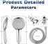 High Pressure Shower Head with Handheld, 5 Functions Shower Head Hand-held High Flow Handheld Shower Head with Hose, Bracket Rubber Washers