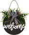 Welcome Sign Welcome Front Door Round Wood Sign Hanging Welcome Sign for Farmhouse porch Spring Welcome Sign Front Door Decoration ?Blackboard welcome?