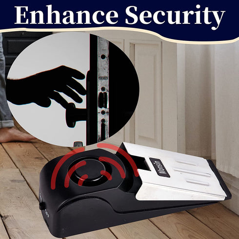 Door Stop Alarm, Door Stopper with 120DB Security Alarm, Floor Wedge Doorstop for Travel Apartment Home House (Pack of 4)