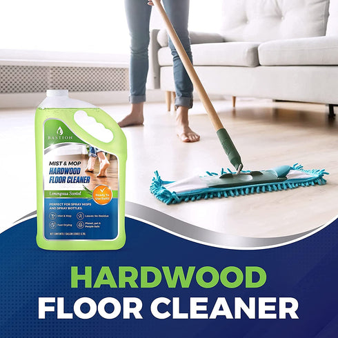 Hardwood & Laminate Liquid Floor Cleaner Solution - Multi-use - Water-Based, Safe, Gentle, & Natural - Removes Dirt, Stains, & Odors - Lemongrass Scent, 1 Gallon (128 oz.)