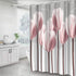 Artsbay Floral Shower Curtain Modern Elegant Pink Tulip Flower Design Art Print Bath Curtain Home Apartment Pink and Gray Fabric Bathroom Accessories Set