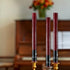 SPAAS Rustic Wine Red Candlesticks - 10" Tall Red Candles, Set of 6 Rustic Candles - Unscented Long Burning Decorative Candles for Christmas Home Decoration, Table Candles, Party, Wedding, and Holiday