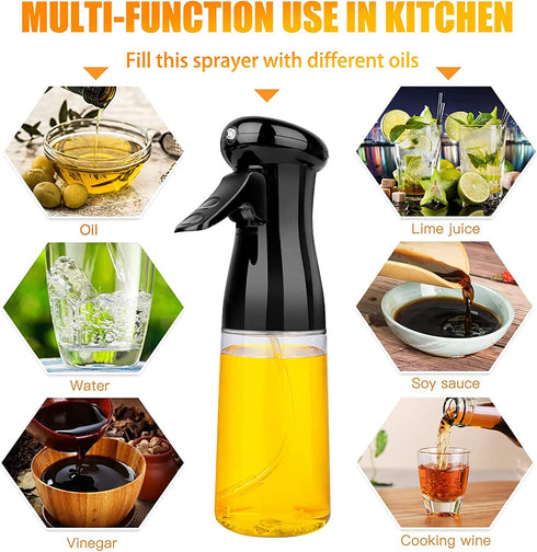 EEEkit 2 PACK Olive Oil Sprayer for Cooking, 210ml Olive Oil Dispenser Bottle Spray Mister- Refillable Food Grade Oil Vinegar Spritzer Sprayer Bottles for Air Fryer, Salad, Baking, Grilling, BBQ