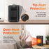 CAVIOR Space Heater, Portable Space Heater, 750W/1500W Small Space Heater Fan for Bedroom, Office and Indoor Use Tip-Over and Overheat Protection PTC Ceramic Heater with Thermostat Black