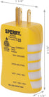 Sperry Instruments HGT6520, Stop Shock II-Single, DIY Testing-120V AC, 3 Color LED Indicator, Comfort Grip, Patented GFCI Outlet Tester, Yellow