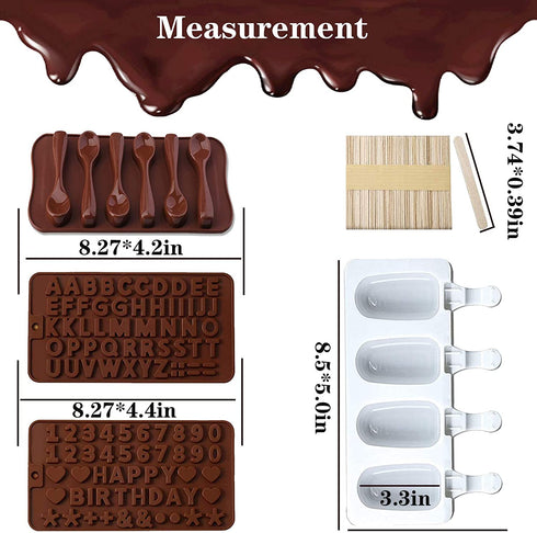 Big and Mini Breakable Heart Molds Chocolate Molds Silicone, Diamond Heart Cake Molds for Baking with Hammers, Popsicle Ice Cream Mold, Letter Number Spoon, Lip Fondant Molds (Red, 62pcs)