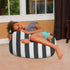 Posh Creations Bean Bag Chair for Kids, Teens, and Adults Includes Removable and Machine Washable Cover, 27in - Medium, Canvas Stripes Gray and White