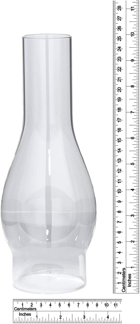 B&P Lamp 3 Inch by 10 Inch Clear Glass Oil Lamp Chimney for Vintage and Restoration of Antique Oil and Kerosene Lamps