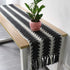 KERIQI Farmhouse Black and White Table Runner, Woven Table Runner with Tassels Fringe Table Linens Wedding Bridal Party Home D©cor Table Decorations