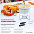 Yumchikel 2 Pieces Fondue Set, 4 oz Heart Shaped Ceramic Melting Pot with Serving Fork, Steel Stand, and Tea Light Candle, Fondue Pot Set for Melting Butter, Chocolate, Cheese and Serving Seafood