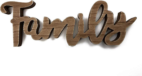 Wooden Family Tabletop Sign Decor,Rustic Family Freestanding Word Decor