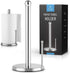 Zulay Stainless Steel Paper Towel Holder - Standing Paper Towel Holder Countertop Roll Dispenser for Standard & Large Sized Rolls - Easy One Handed Tear Paper Towel Holders for Kitchen & Dining Table