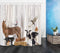 ECOTOB Farm Shower Curtain Decor, Rustic Wooden Wall Farm Little Animals Horse and Cow Shower Curtains 72X72 inches Polyester Fabric Bathroom Decorations Bath Curtains Hooks Included