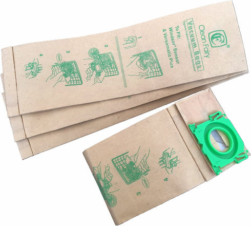 CF Clean Fairy vacuum bags 20pack Compatible with Windsor Sensor G & C Series G1 C2 C3 K2 K3 X 12 & 15 Versamatic Plus Sebo uprights replacement for 5300REP