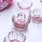 Sakura Shaped Glass Seasoning Dishes Ketchup Saucer Appetizer Plates Salad Bowls Kitchen Food Display Decoration (2pcs)