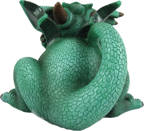 World of Wonders Playful Protectors Series Dreamland Dragons | Collectible Dragon Figurine with Birth Certificate | Fantasy Home Decor Accent | 6inch Dragon Statue - Jade