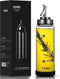 Glass Olive Oil Dispenser Bottle with Stainless Steel Spouts Shatterproof Glass Olive Oil Bottle 350ml Cooking Oil and Vinegar Cruet Bottle Oil Container Carafe for Kitchen