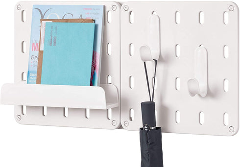 iDesign Cade BPA-Free Plastic Modular Hanging Pegboard Organizer Single Storage Hooks, 4.88" x 2.67" x 1.25", Matte White