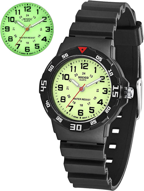 Children Analog Watch Waterproof Time Teaching Boys Girls Watch Soft Band Learning Time Wrist Watch for Kids