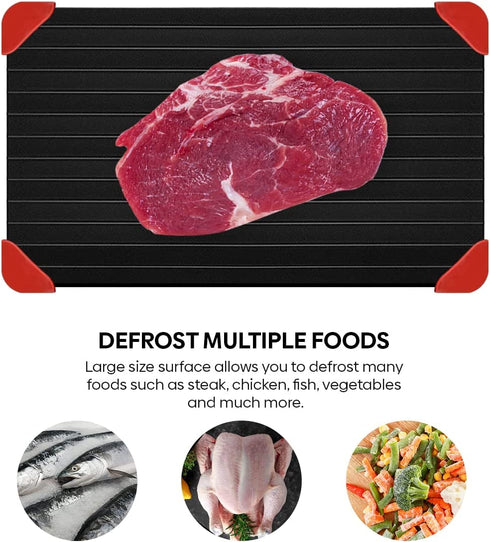 Skyytel Defrosting Tray for Frozen Meat - Fast and Easy Way of Thawing Food - Natural Heating Defrosting Plate Board - Large Size Thawing Plate - Includes Pack of 8 Pieces