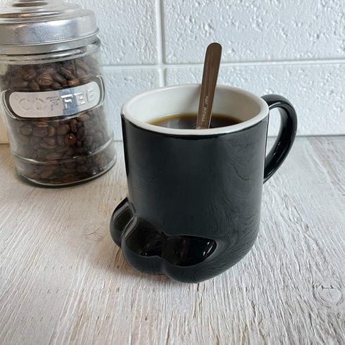 Black Paw Shaped Coffee Mug