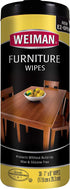 Weiman Wood Cleaner and Polish Wipes - Clean, Polish & Protect Wood Furniture, 30 Count
