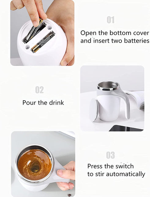 Automatic Magnetic Stirring Coffee Mug, Rotating Home Office Travel Mixing Cup?Funny Electric Stainless Steel Self Mixing Coffee Tumbler, Suitable for Coffee, Milk, Cocoa and Other Beverages€¦€¦